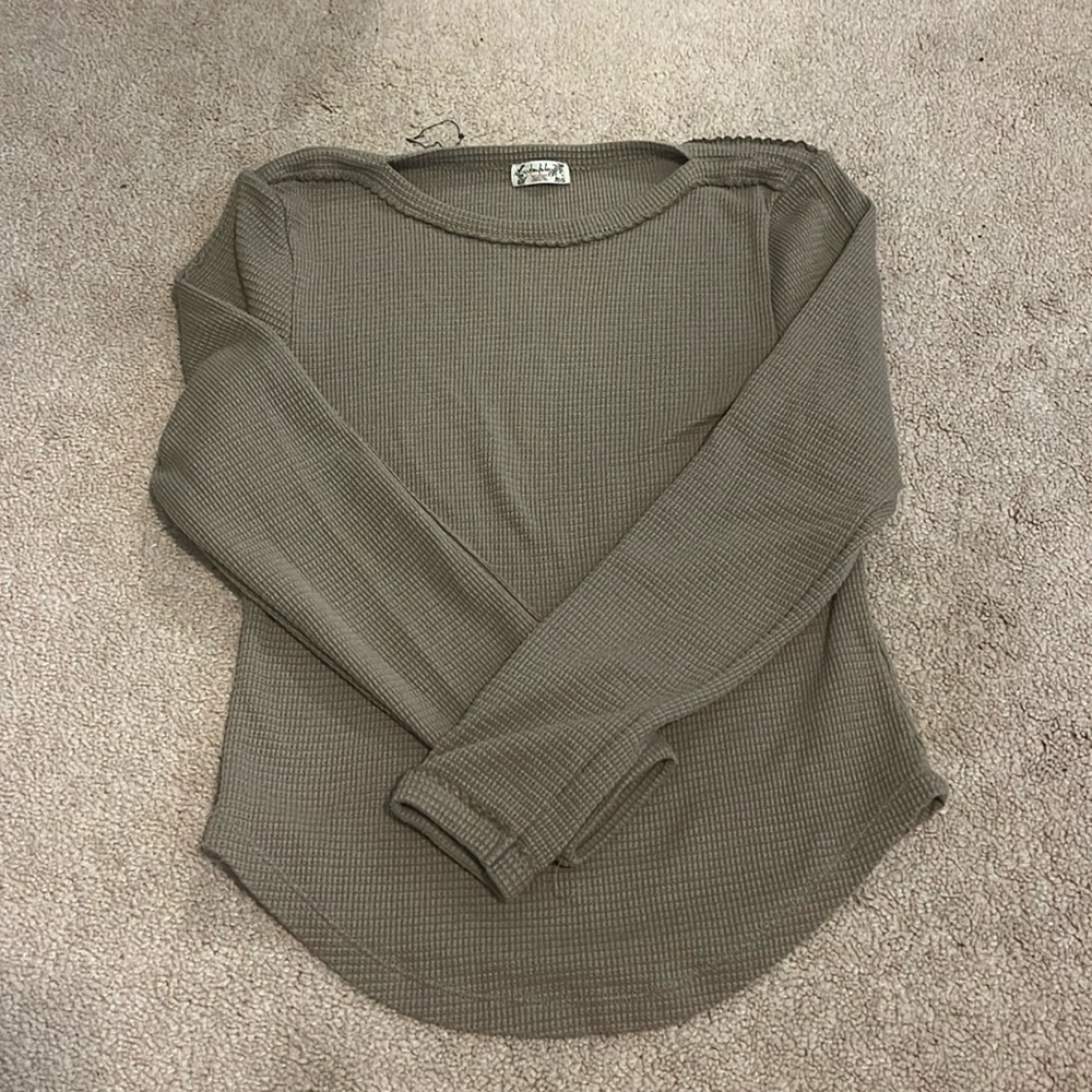 Free People Longsleeve Waffle Top